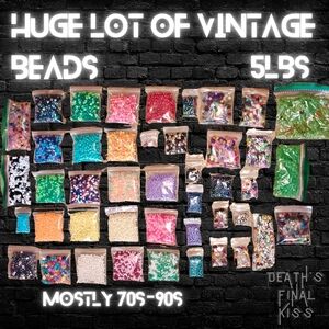 Enormous Lot of Vintage Crafting Pony & Misc Beads Glow in Dark Pearl Metallic